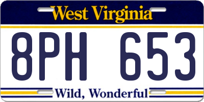 WV license plate 8PH653