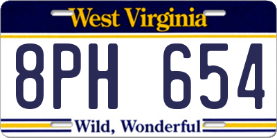 WV license plate 8PH654