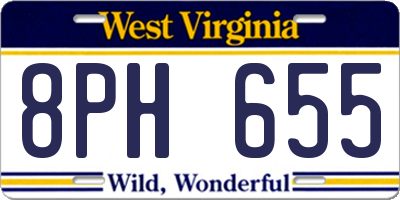 WV license plate 8PH655