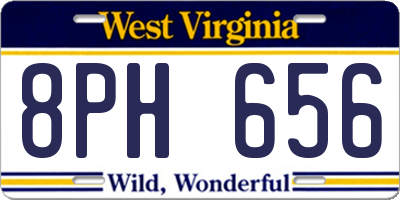WV license plate 8PH656