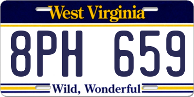WV license plate 8PH659