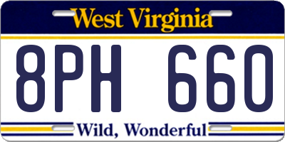 WV license plate 8PH660