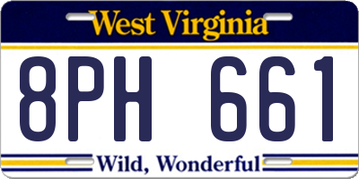 WV license plate 8PH661