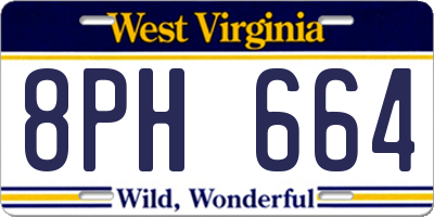 WV license plate 8PH664