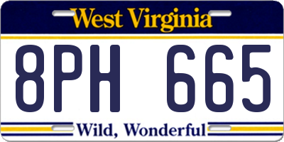 WV license plate 8PH665
