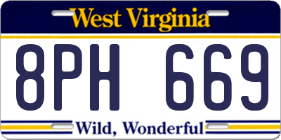 WV license plate 8PH669
