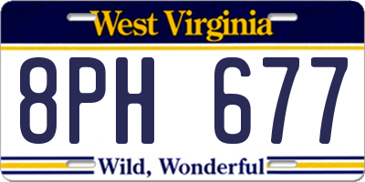 WV license plate 8PH677