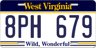 WV license plate 8PH679