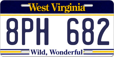 WV license plate 8PH682