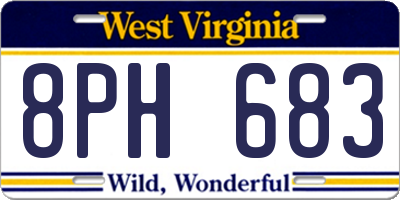 WV license plate 8PH683