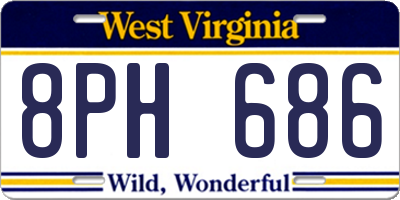 WV license plate 8PH686