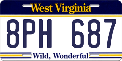 WV license plate 8PH687
