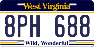 WV license plate 8PH688