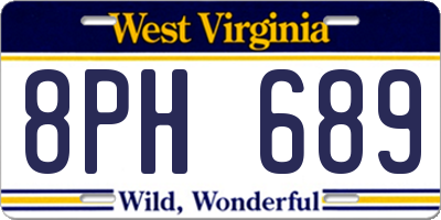 WV license plate 8PH689