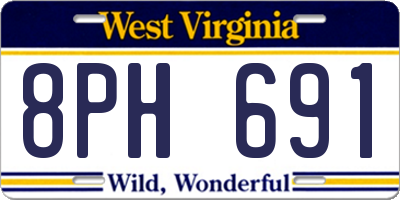 WV license plate 8PH691