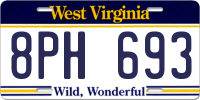 WV license plate 8PH693