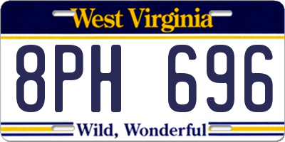 WV license plate 8PH696