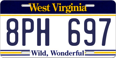 WV license plate 8PH697
