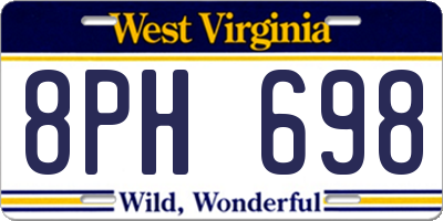 WV license plate 8PH698
