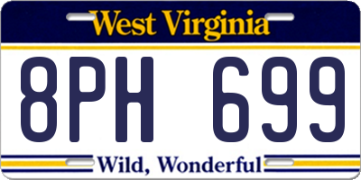 WV license plate 8PH699