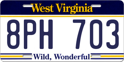 WV license plate 8PH703