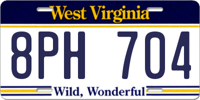 WV license plate 8PH704