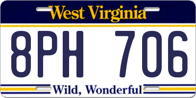 WV license plate 8PH706