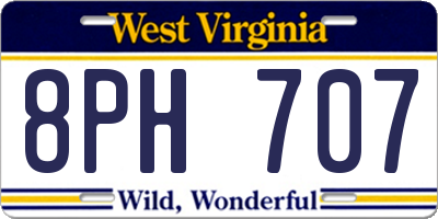 WV license plate 8PH707