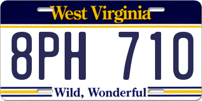 WV license plate 8PH710
