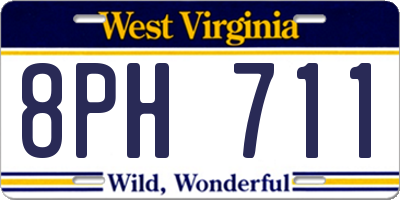 WV license plate 8PH711