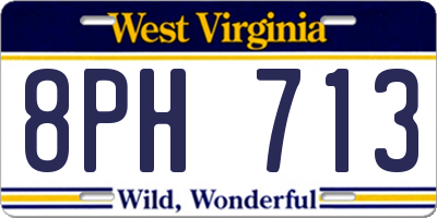 WV license plate 8PH713