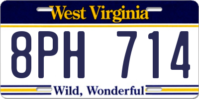 WV license plate 8PH714