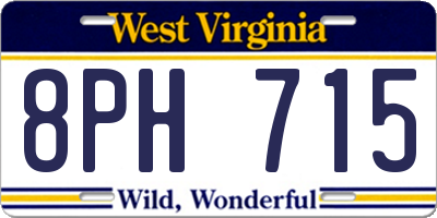 WV license plate 8PH715