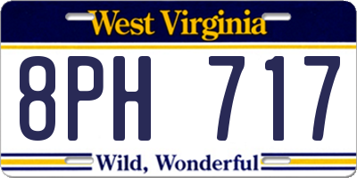 WV license plate 8PH717
