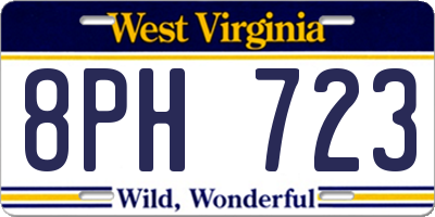 WV license plate 8PH723