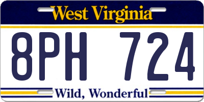 WV license plate 8PH724