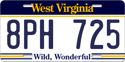 WV license plate 8PH725