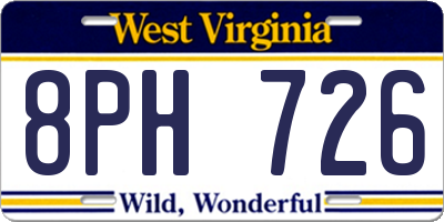 WV license plate 8PH726