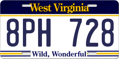 WV license plate 8PH728