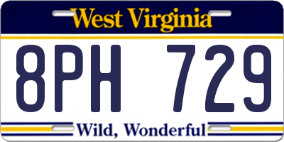 WV license plate 8PH729