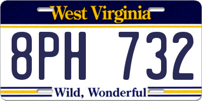 WV license plate 8PH732
