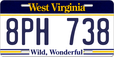WV license plate 8PH738