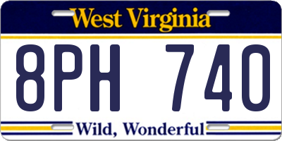 WV license plate 8PH740
