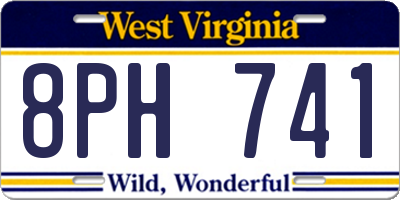 WV license plate 8PH741