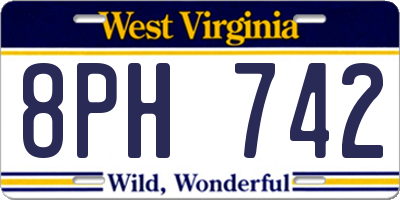 WV license plate 8PH742