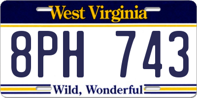 WV license plate 8PH743