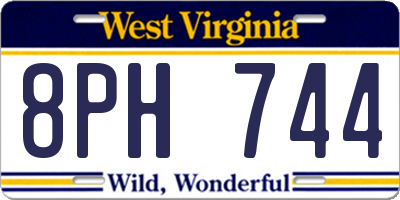 WV license plate 8PH744