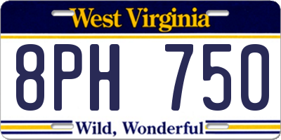 WV license plate 8PH750