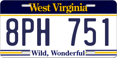 WV license plate 8PH751