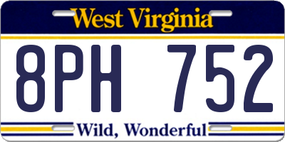 WV license plate 8PH752